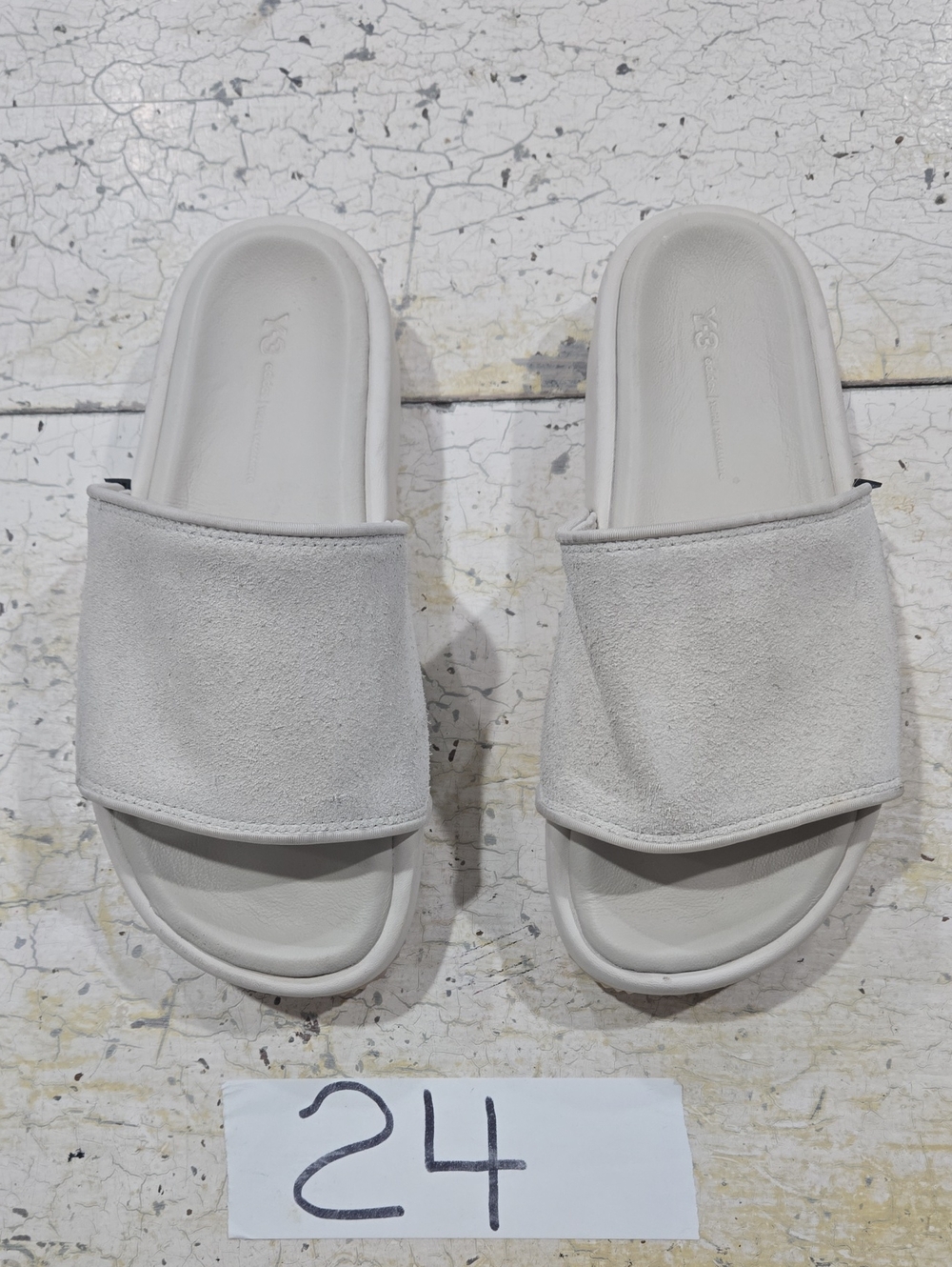 Adidas Yeezy Y-3 Suede Platform Slide Sandals Beige Suede Women's Size 7